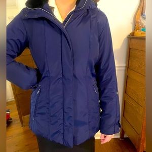ski/winter jacket. Color is a periwinkle blue
